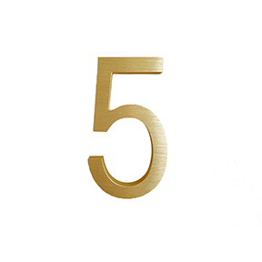 Modern Brass Led House Numbers 5" by Luxello LED Signage